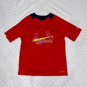 MLB Cardinals Mens Large Red Performance Baseball Jersey Shirt
